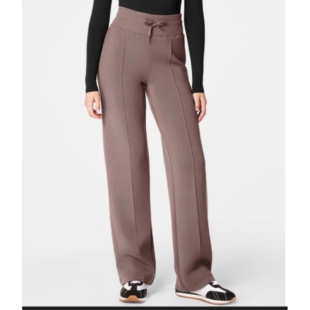 Spanx HeavyAir‎ Straight Leg Pants Women's L Smoke Taupe NWT